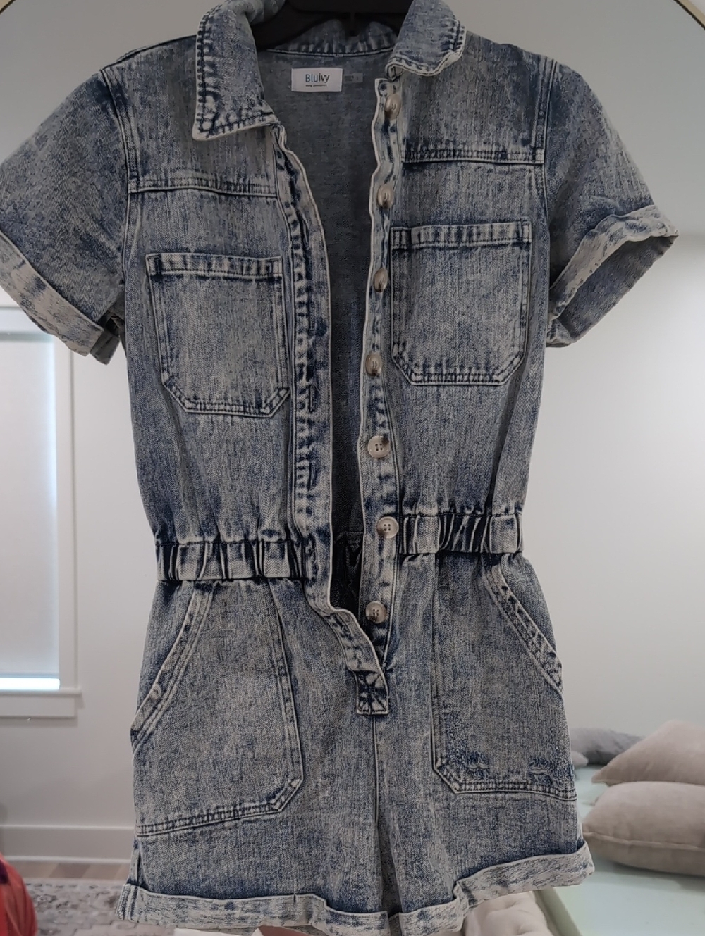 Bluivy Acid Wash Denim Romper